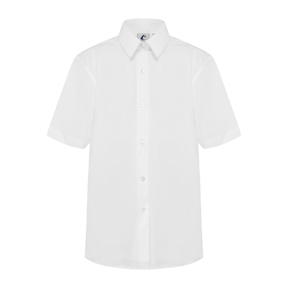 Short Sleeve Blouse with Button up Collar School