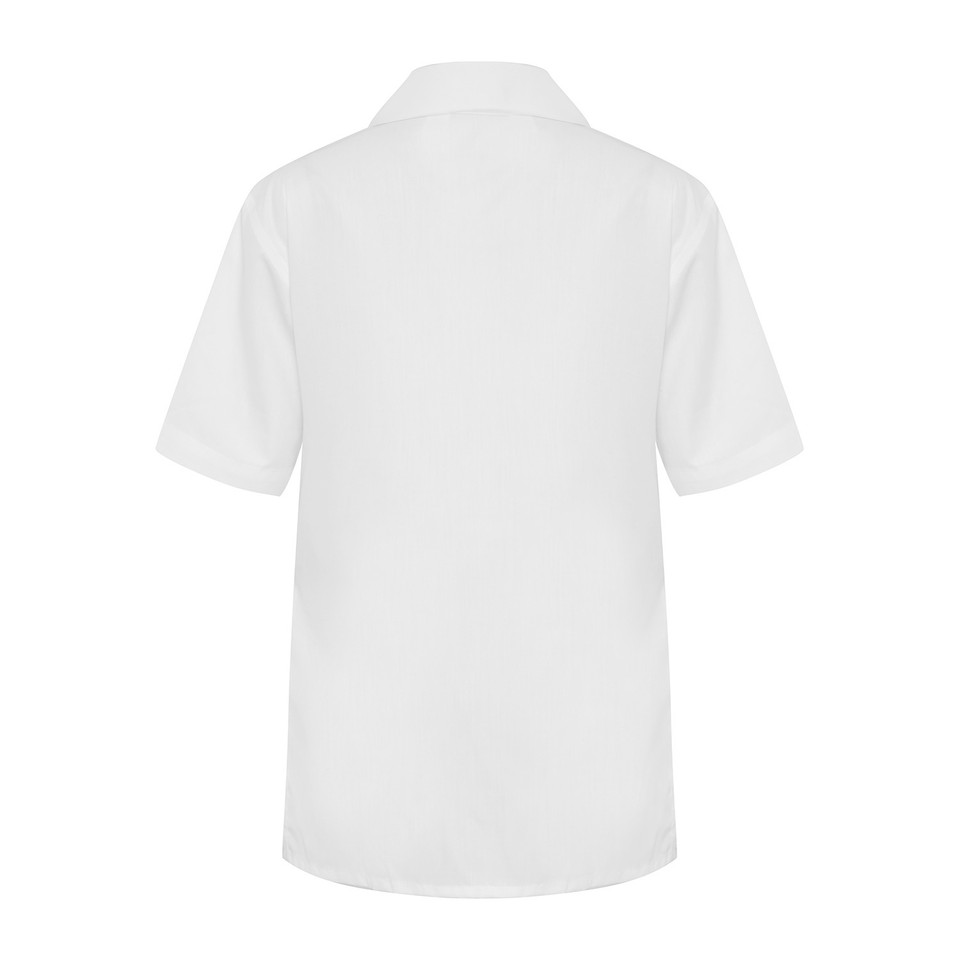 Short Sleeve Blouse with Revere Collar - back