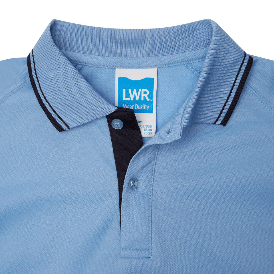 Sports Easy Care Polo Shirt | Ice Blue/Dark Navy