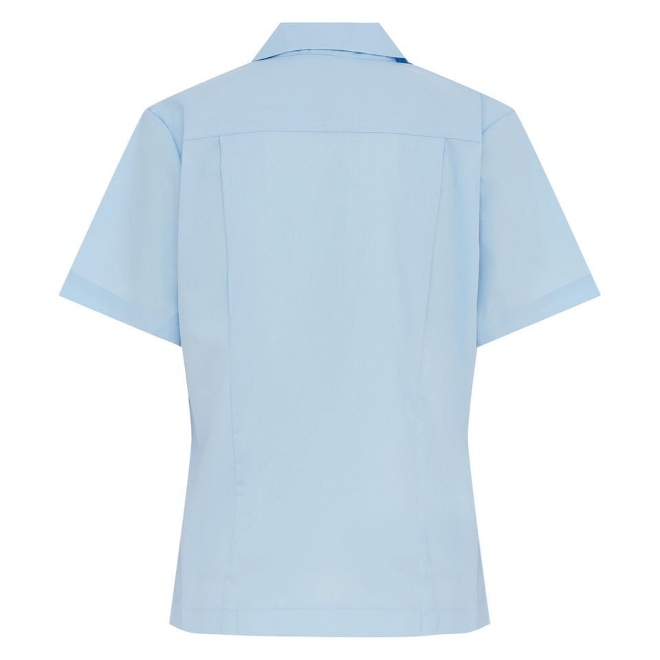 Short Sleeve School Blouse - Light Blue_Back