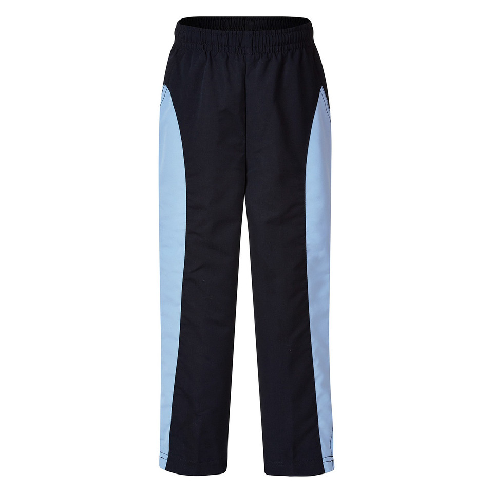 Romsey Kids Straight Leg Track Pant with Zip - Dark Navy/Ice Blue
