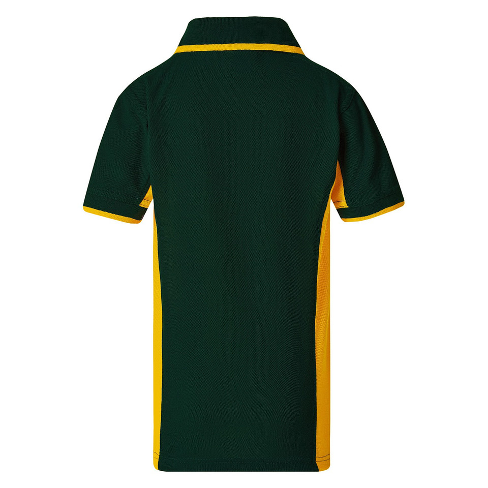 Shop Kids School Contrast Panel Team Polo Shirt - Back Design