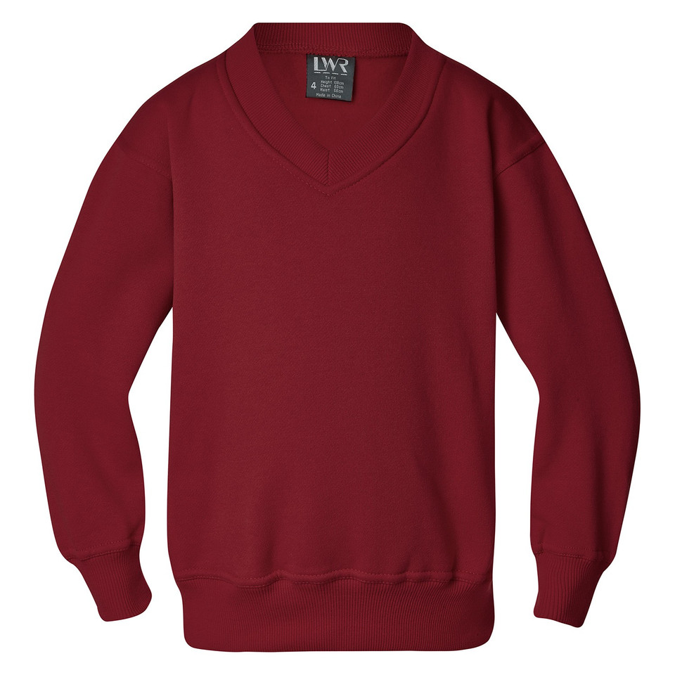Shop Kids School V-Neck Sweatshirt - Dark Maroon