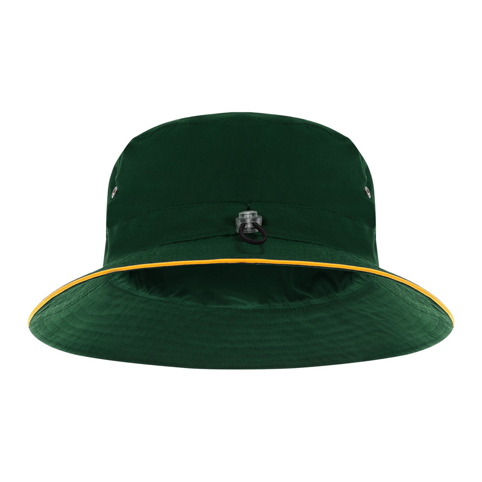 Pack of 25 Kids Bucket Hat with Contrast Trim - Dark Bottle/Gold