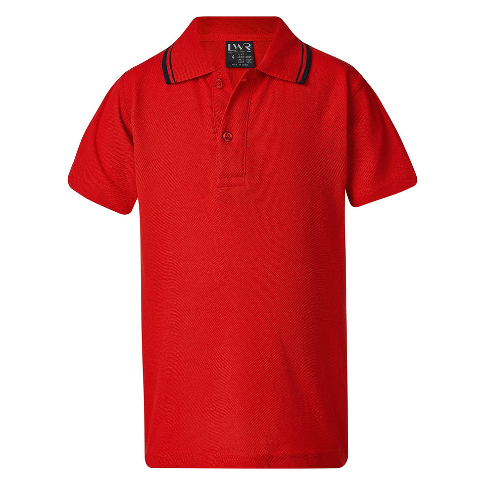 Shop Kids/Adult  Twin Stripe School Polo - Red/Red/Dark Navy