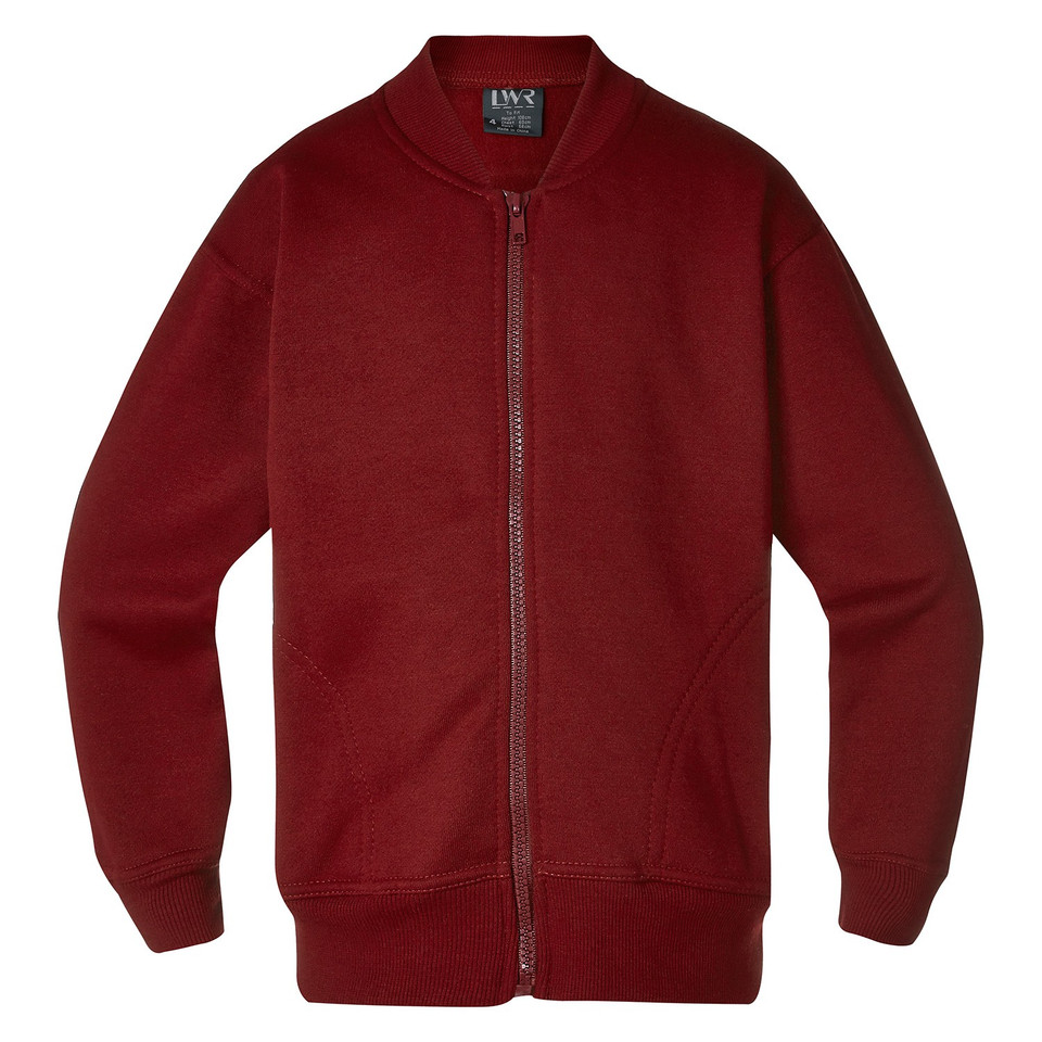 Kids/Youth Heavyweight Fleecy Zip Jacket - Dark Maroon