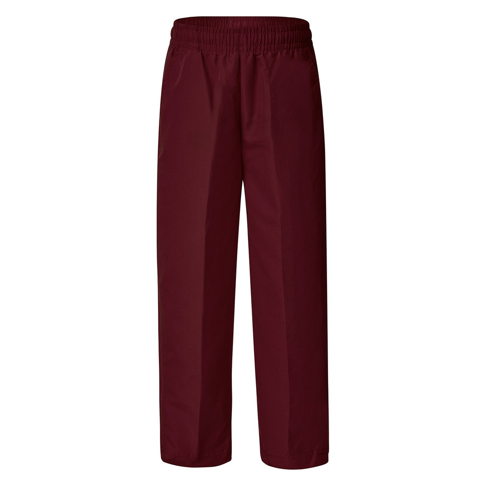 Shop Kids Water-Repellent Microfibre Track Pants - Dark Maroon