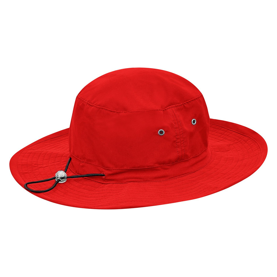 Pack of 25 Kids Packable Wide Brim Sun Hat - Red