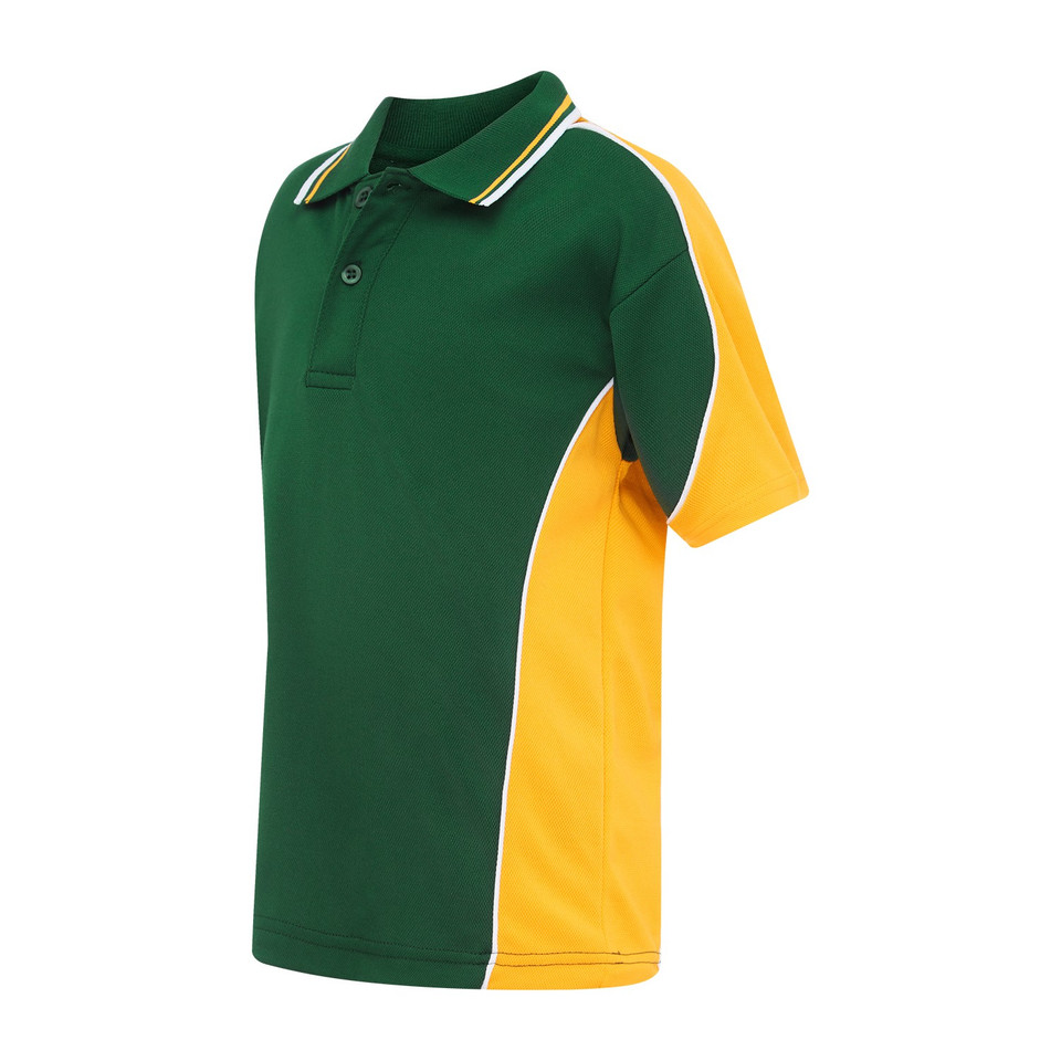 Cotton Back Team Sports Polo - Bottle/Gold