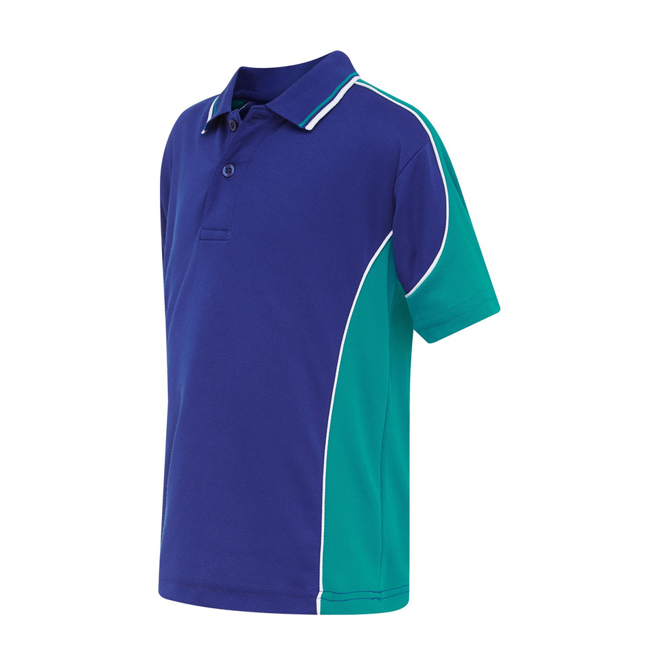 Cotton Back Team Sports Polo - Royal/Aqua