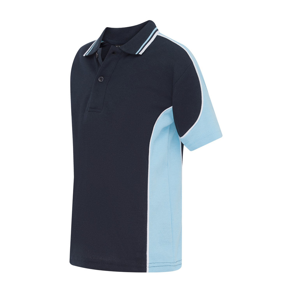 Cotton Back Team Sports Polo - Dark Navy/Sky