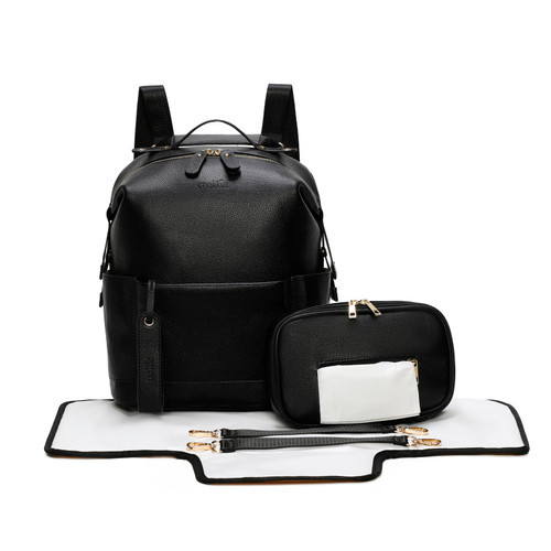 Trellis Dahlia Convertible Nappy Bag Backpack - Black