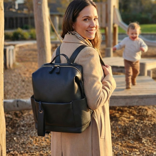 Trellis Dahlia Convertible Nappy Bag Backpack - Black