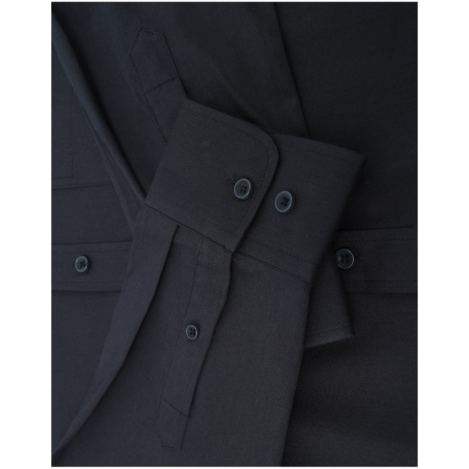 MONTROSE black cotton blend long sleeve shirt for men in smart casual fit
