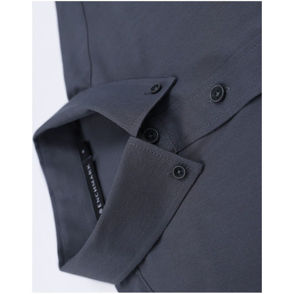 MONTROSE storm grey men's cotton blend long sleeve shirt for smart casual workwear
