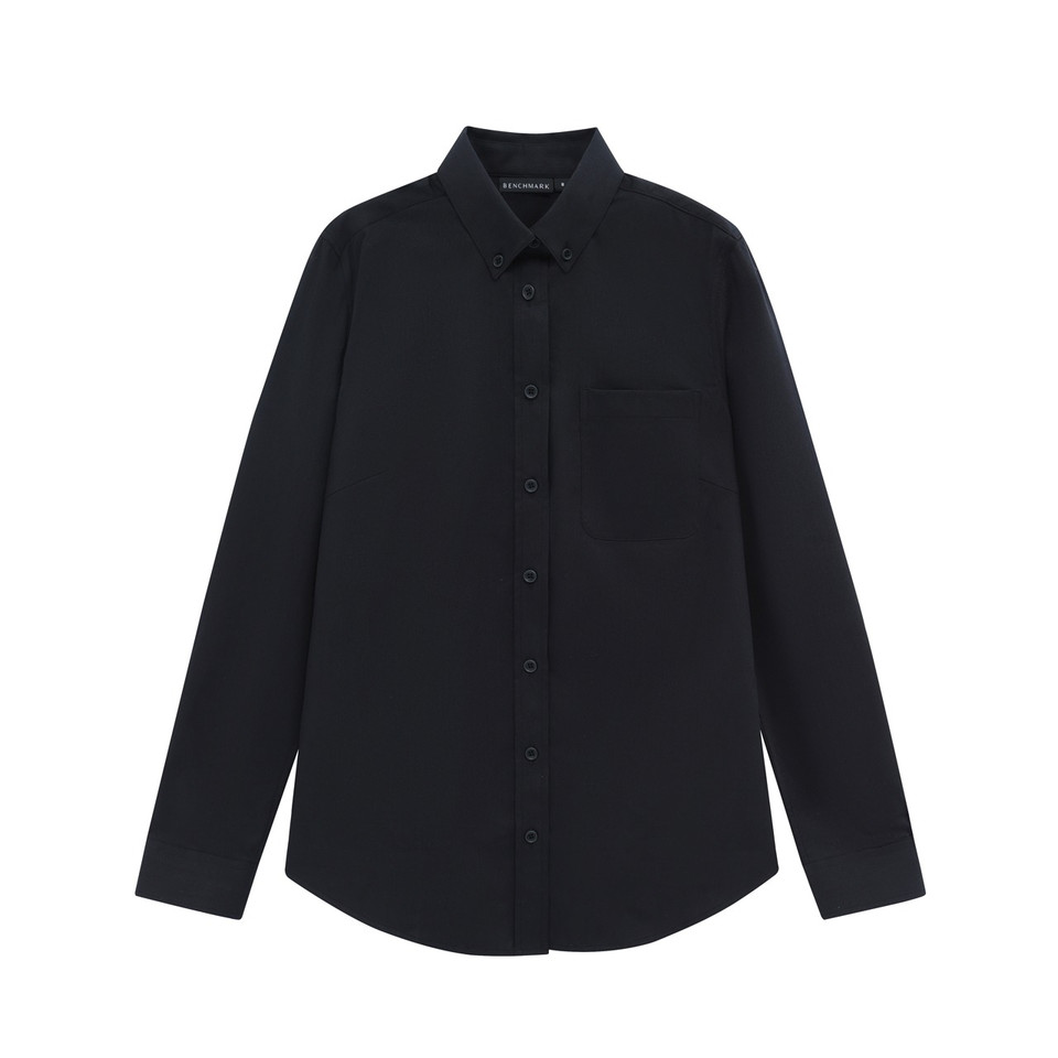 MONTROSE black cotton blend long sleeve shirt for women in smart casual workwear styling