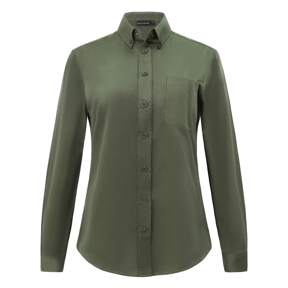 MONTROSE Womens Smart Casual Cotton Blend L/S Shirt - studio flat lay
