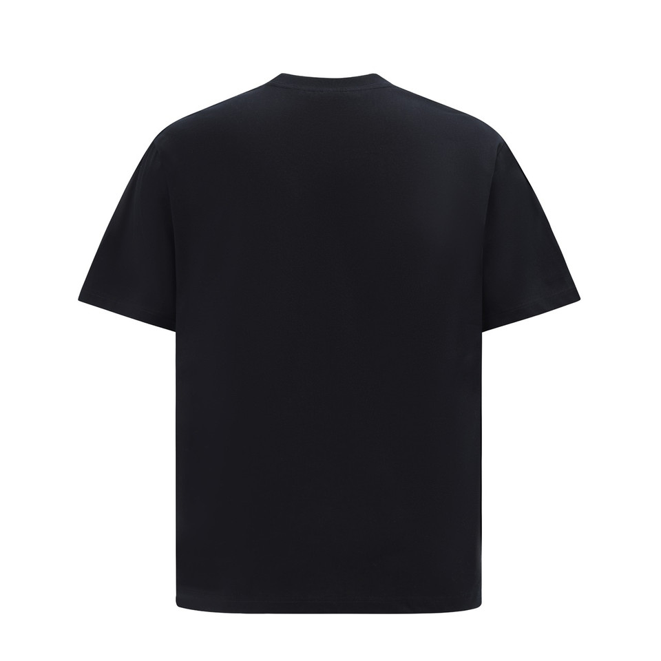 Black unisex heavy cotton oversized tee in boxy relaxed fit - back view