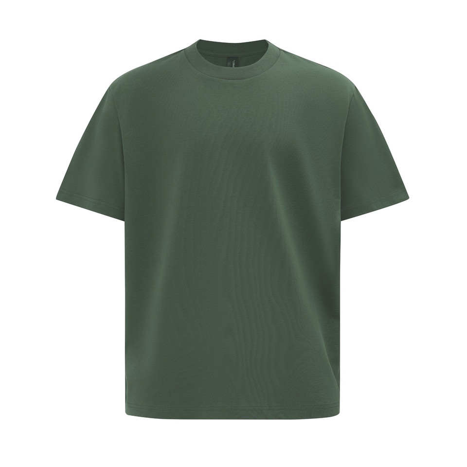 Army Green unisex heavy cotton oversized tee in boxy relaxed fit - flat studio shot