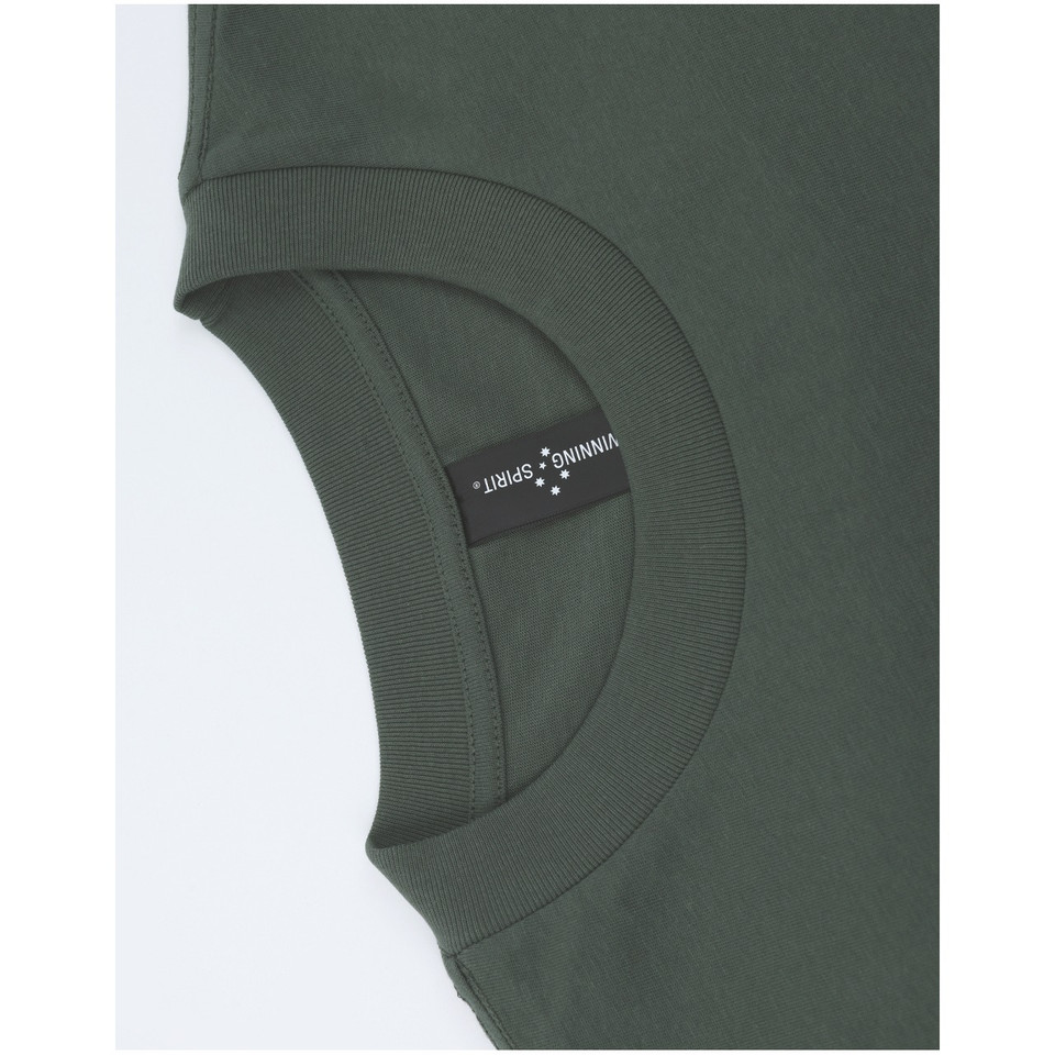 Army Green unisex heavy cotton oversized tee in boxy relaxed fit - side view