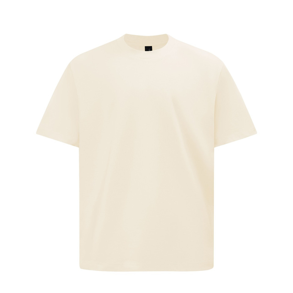 Natural unisex heavy cotton oversized tee in boxy relaxed fit - flat studio shot