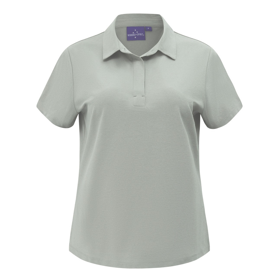 Silver Grey womens high performance graphene polo with UPF 50+ - flat studio shot