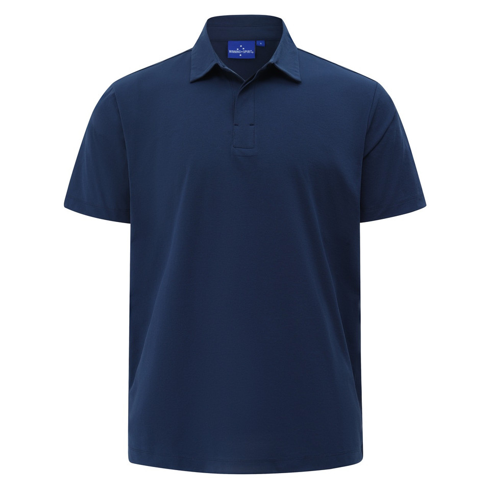 Navy PALAMOS men's graphene polo shirt with UPF 50+ sun protection and moisture-wicking technology