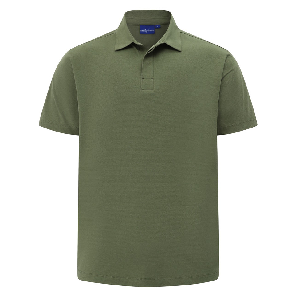 Olive Green mens high performance graphene polo with UPF 50+ - flat studio shot