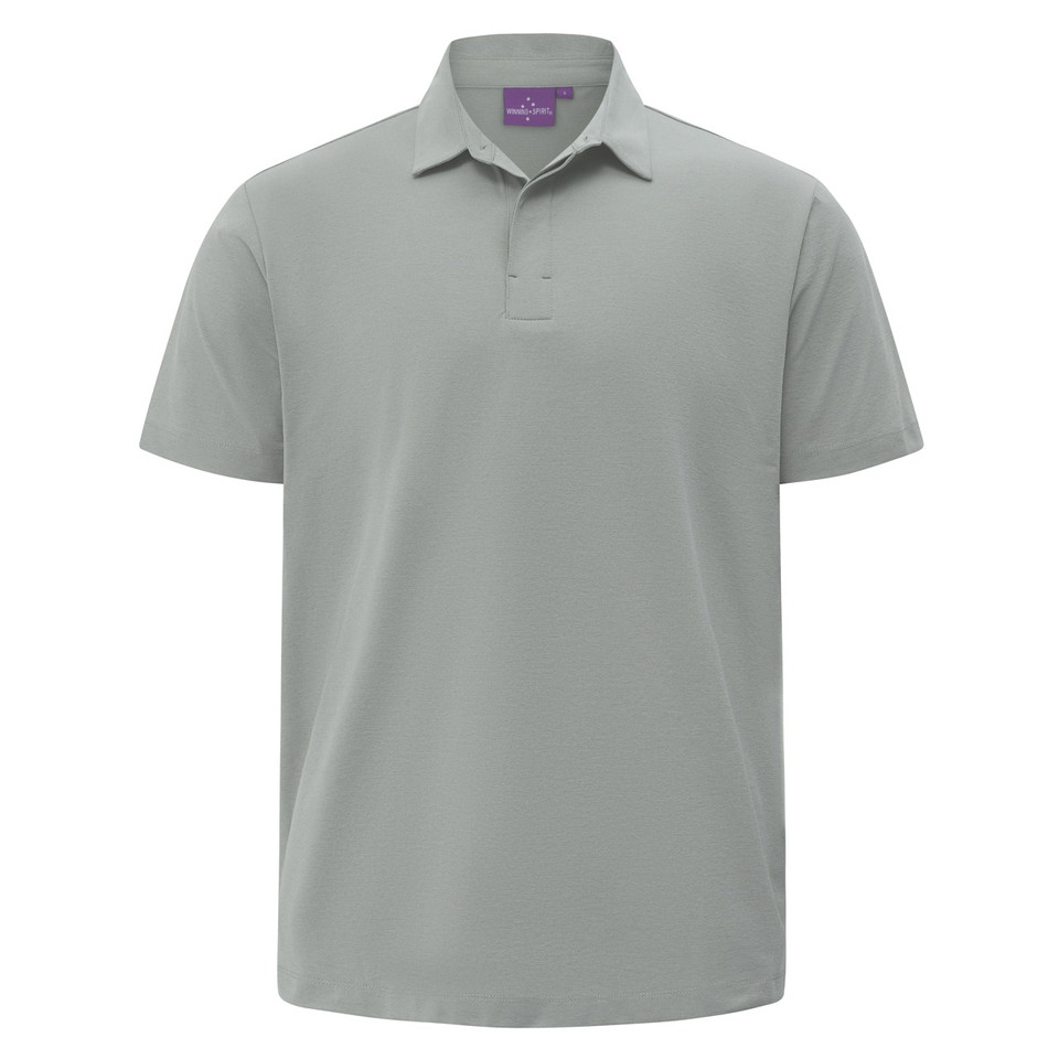 Silver Grey mens high performance graphene polo with UPF 50+ - flat studio shot