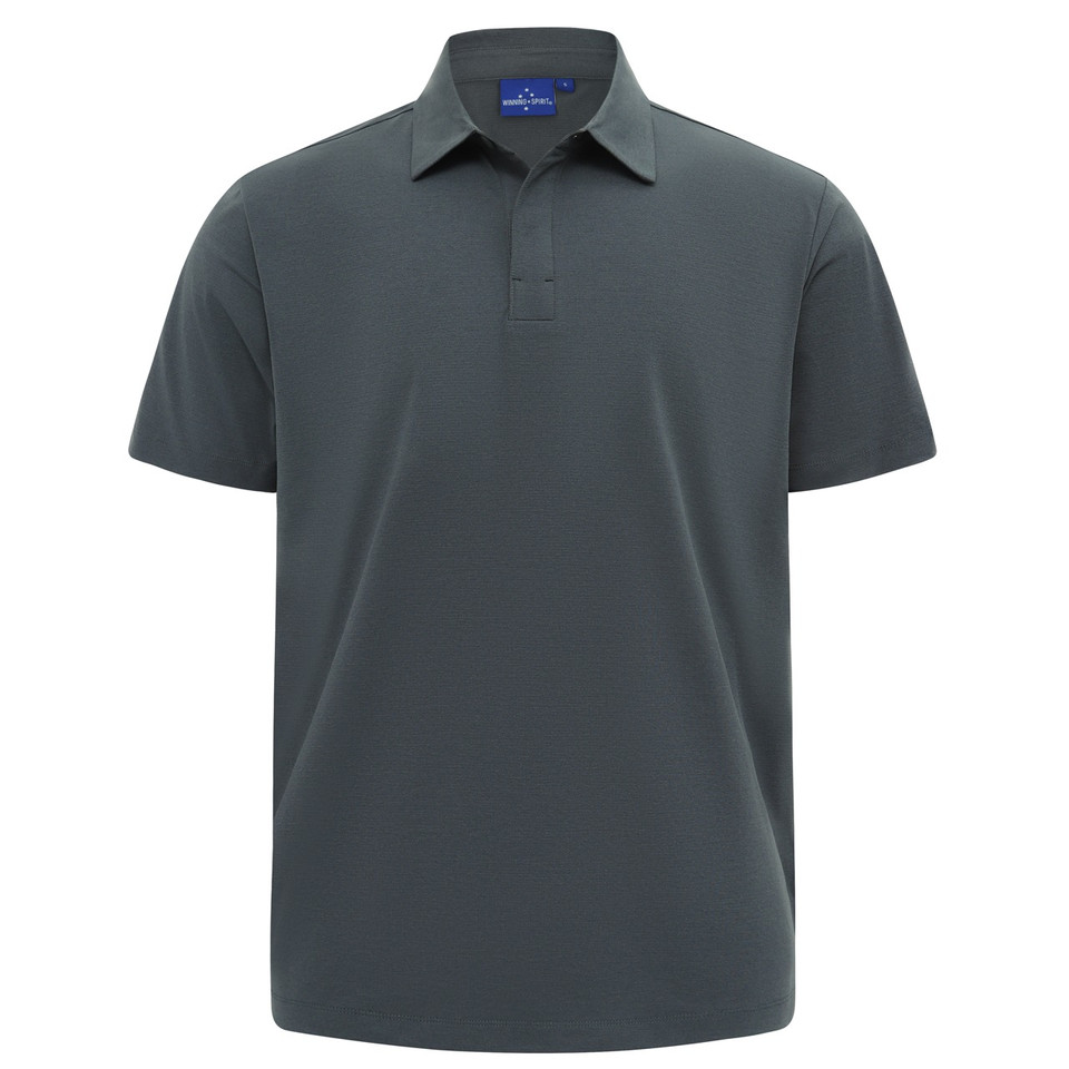 Storm Grey mens high performance graphene polo with UPF 50+ - flat studio shot