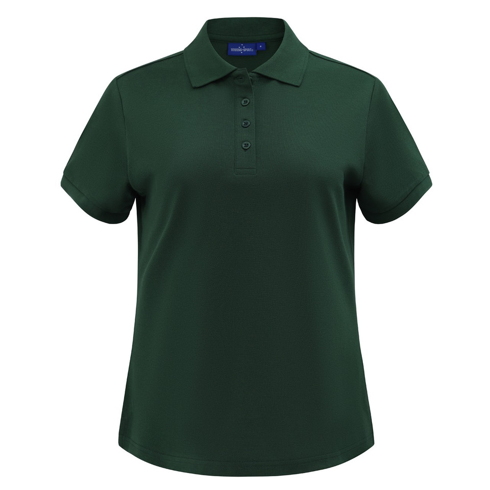 Forest green PESCARA women's classic pique polo shirt in cotton poly blend fabric