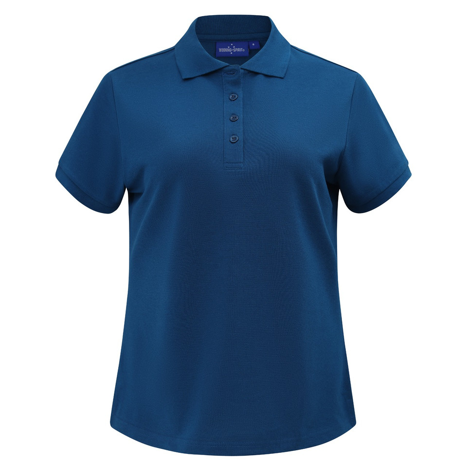 Ocean blue PESCARA women's classic cotton poly pique short sleeve polo shirt
