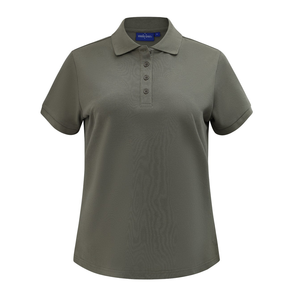 PESCARA women's smoke grey cotton poly pique polo shirt classic short sleeve style
