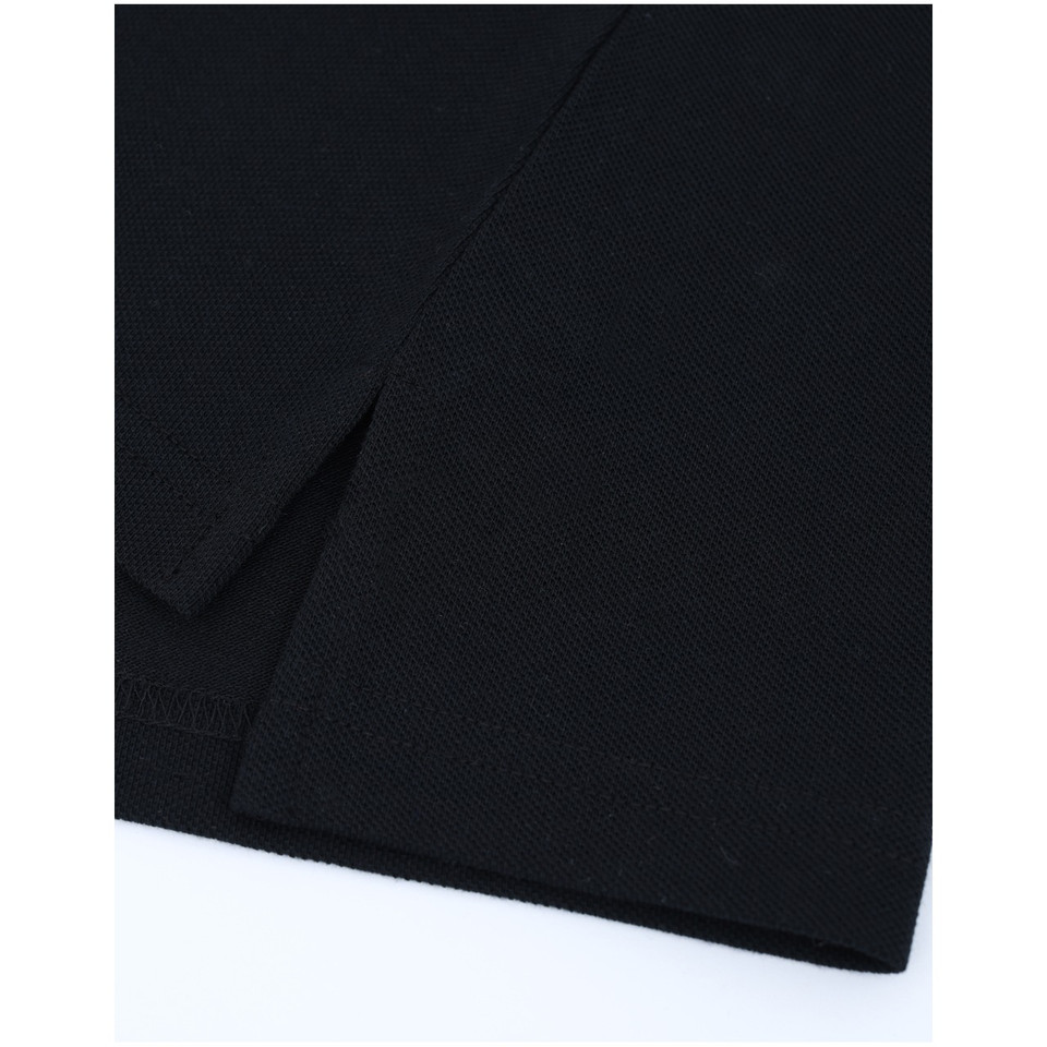 Black womens classic cotton poly pique short sleeve polo - additional view