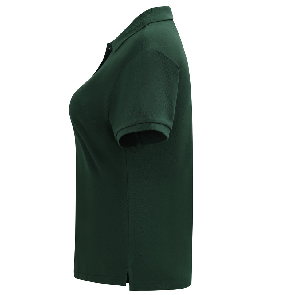 Forest Green womens classic cotton poly pique short sleeve polo - side view