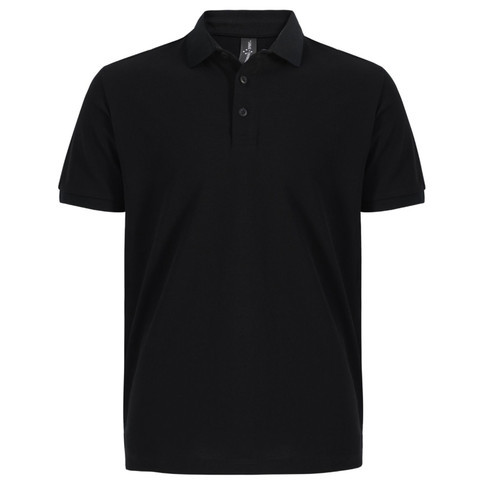 BAHAMA men's black cotton pique polo - front view
