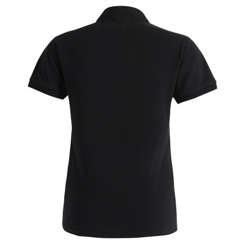 BAHAMA women's black cotton pique polo - back view