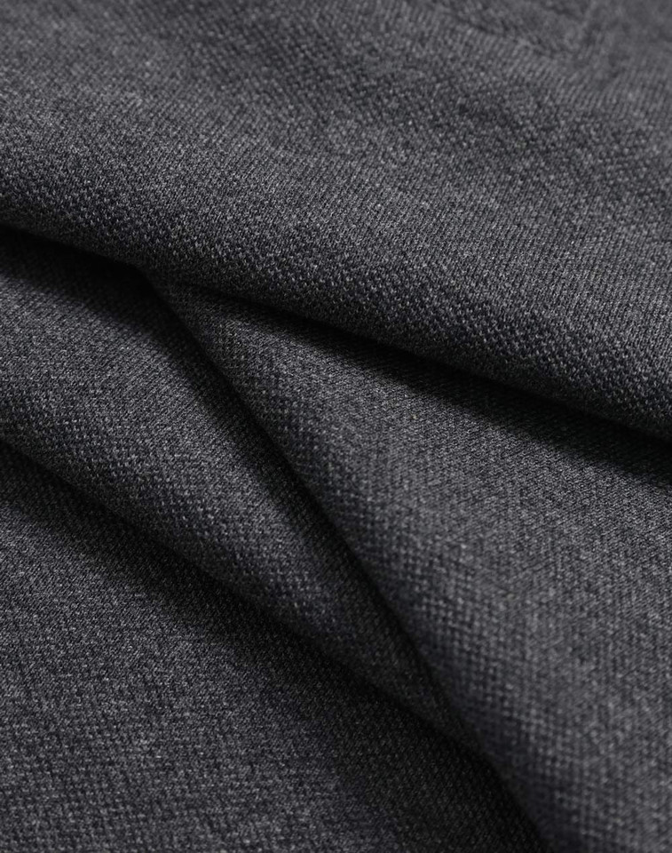 BAHAMA men's marl charcoal cotton pique polo - pique fabric texture detail
