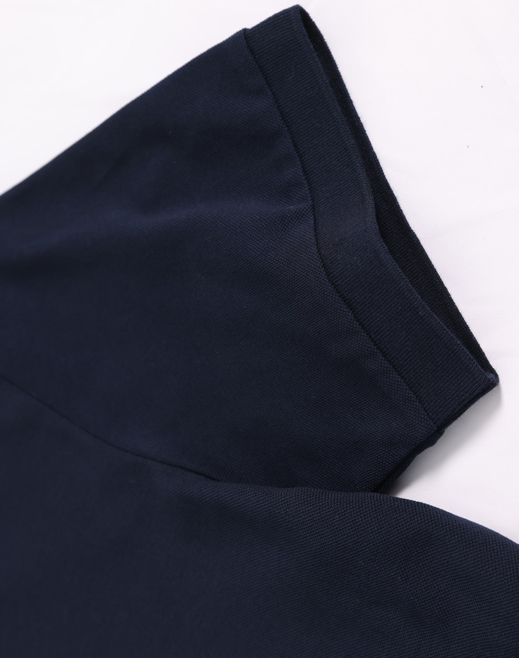 BAHAMA men's navy cotton pique polo - sleeve and cuff detail