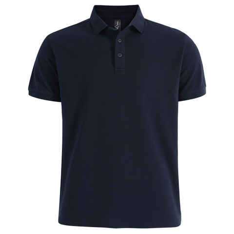 BAHAMA men's navy cotton pique polo - front view
