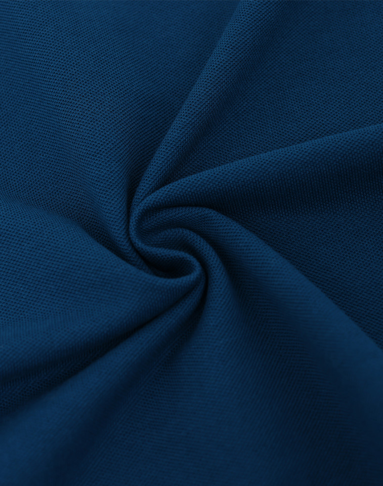 BAHAMA men's ocean blue cotton pique polo - pique fabric texture detail