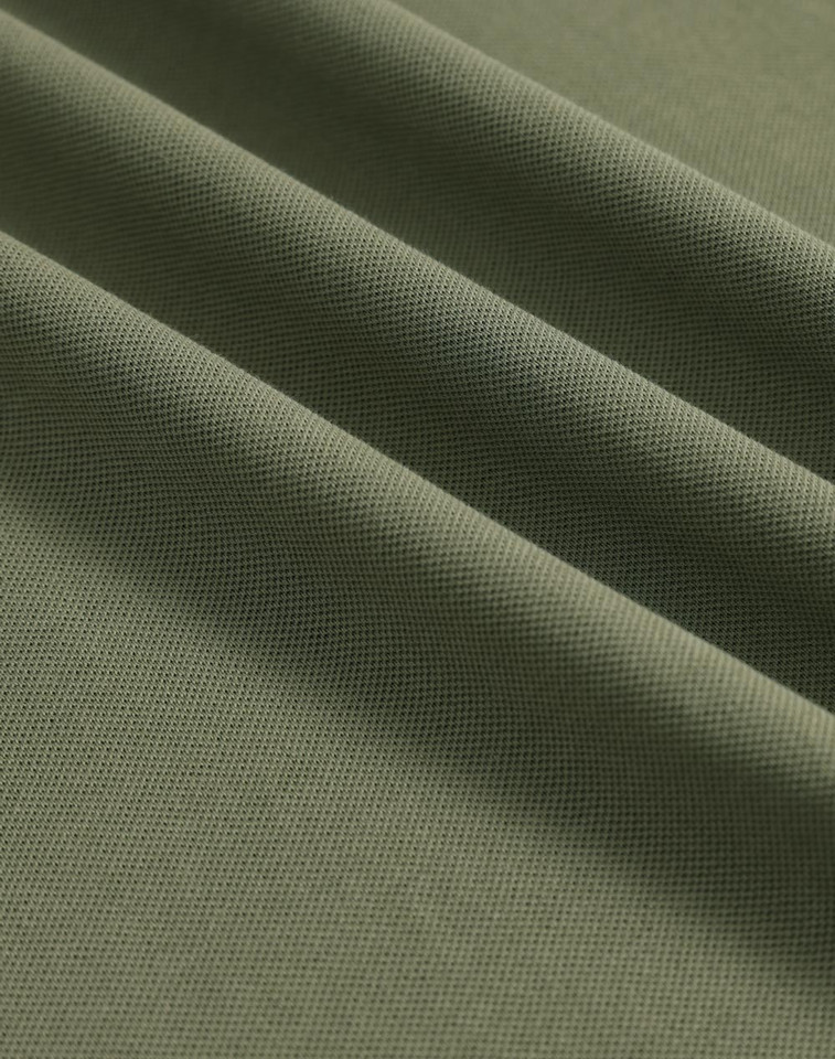 BAHAMA men's olive green cotton pique polo - pique fabric texture detail
