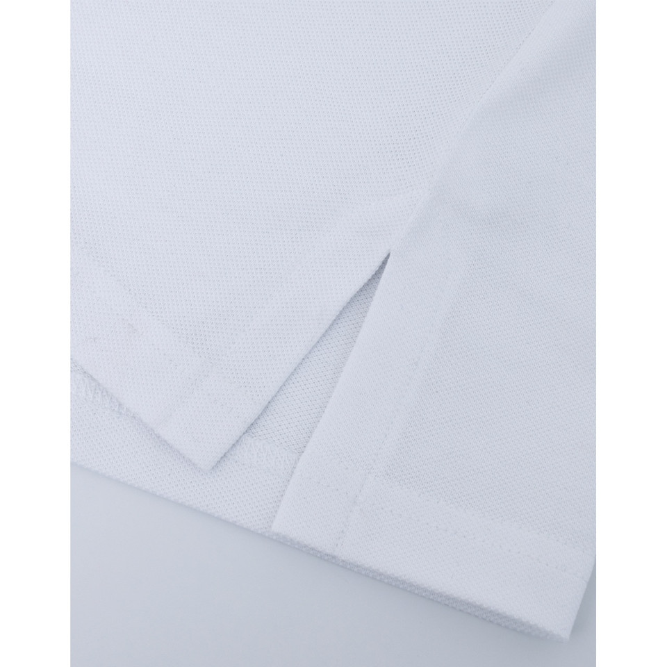 BAHAMA women's white cotton pique polo - side split hem detail