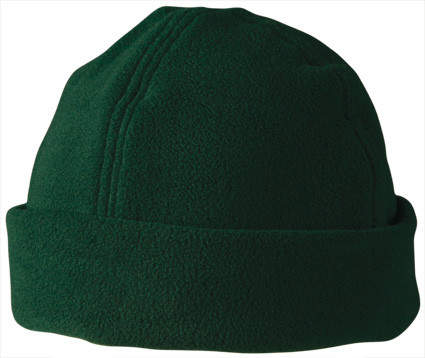 Blank Mosh polar fleece beanie in bottle green for custom embroidery or printing