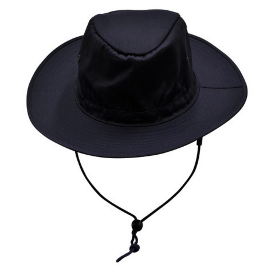 Navy Plain Prospect slouch hat (bucket style) made from durable poly-cotton twill, featuring a firm brim, chin strap, and UPF 50+ excellent sun protection.