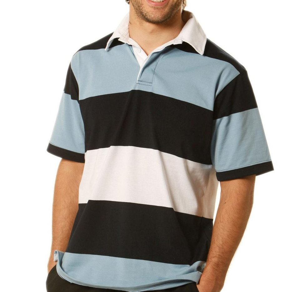 RUCK Men's Short Sleeve Rugby Jersey Polo Shirt with UPF 50+ sun protection for durable teamwear or casual use