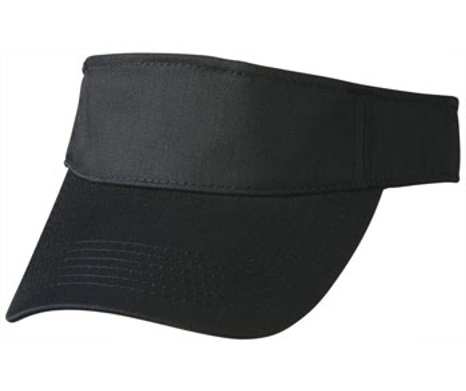 wholesale plain cotton sun visor | Black wholesale plain cotton sun visor | Black