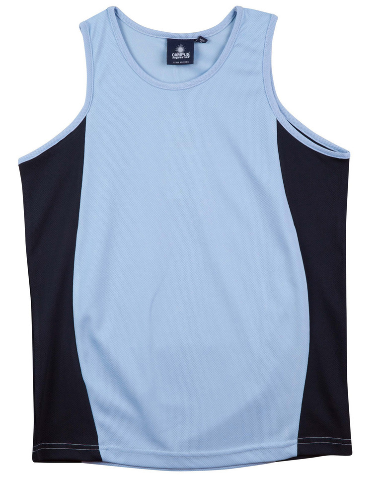 Shop Blank Kids Team sports singlet Sky/Navy Shop Blank Kids Team sports singlet Sky/Navy