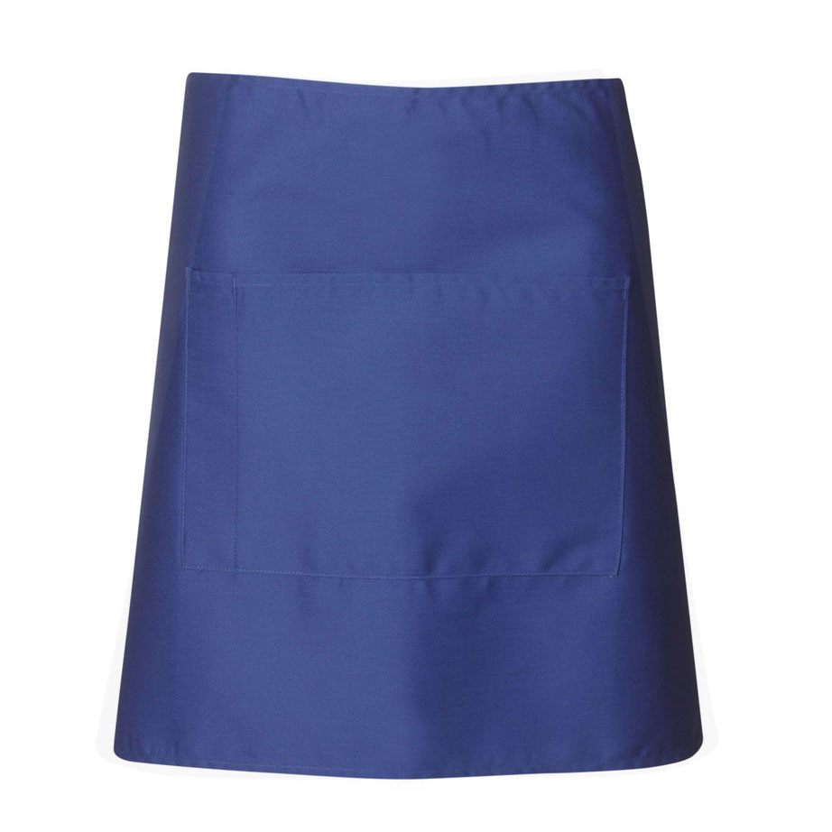 Royal Plain SKILLET short waist apron (half bistro apron) made from durable, easy-care poly-cotton drill fabric, featuring a handy front pouch pocket for hospitality and uniform use.