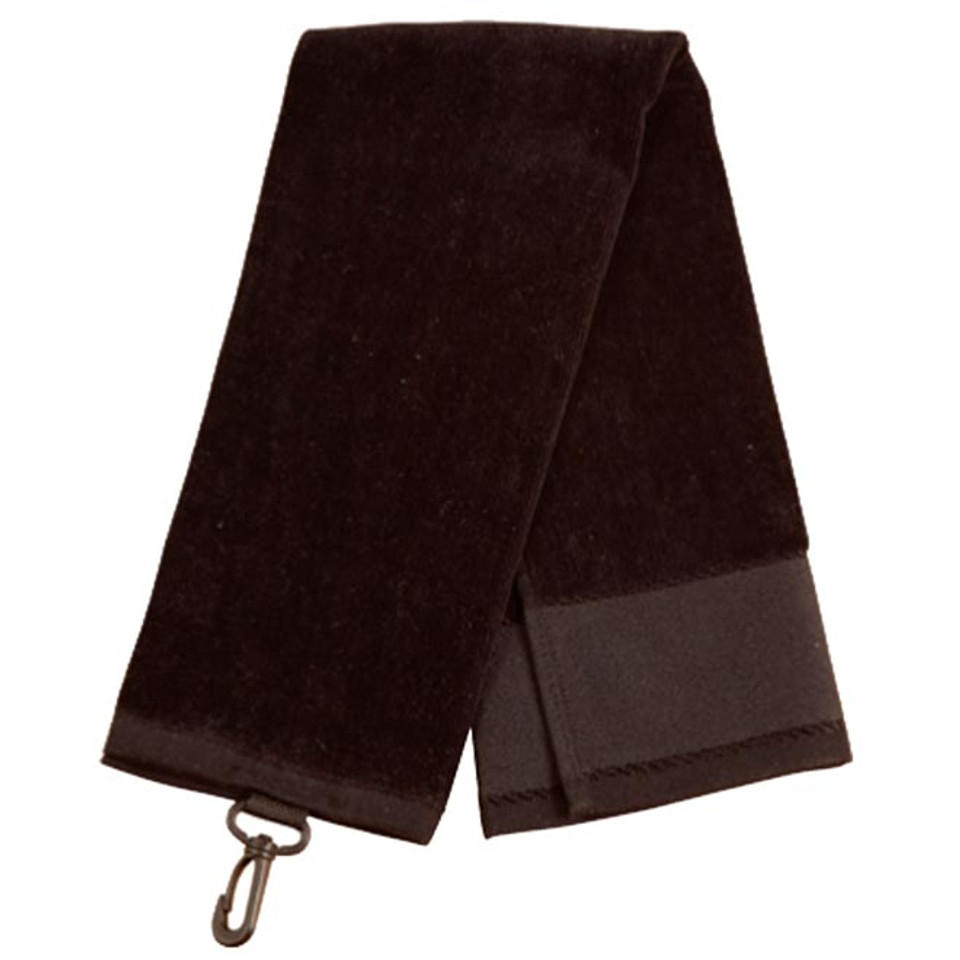 PAR blank terry velour golf black towel with grommet and hook for custom branding